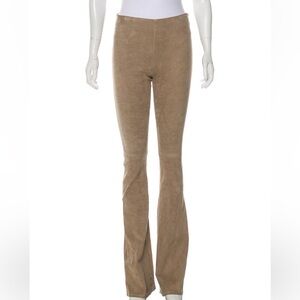 Sablyn Suede Leather Flared Pants - taupe - perfect condition